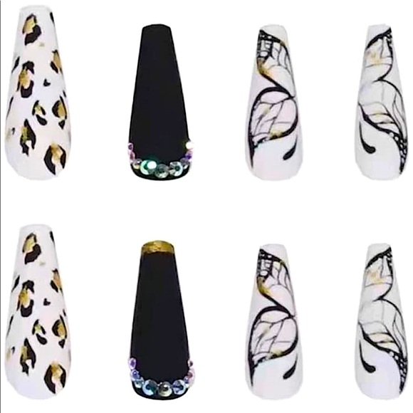 Nails Cheetah black long - Picture 3 of 4